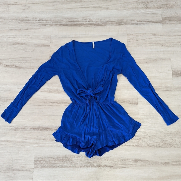 Hot Miami Styles Pants - Royal Blue Romper from Hot Miami Styles - Size Small